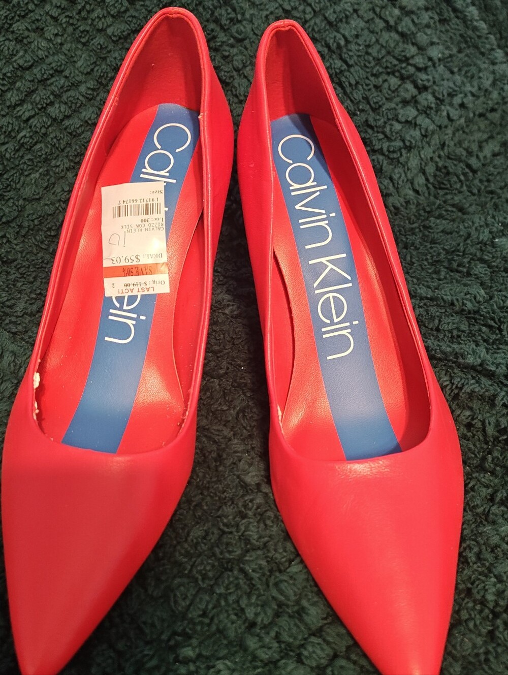 Calvin Klein Red Pointed-Toe Stiletto Pump